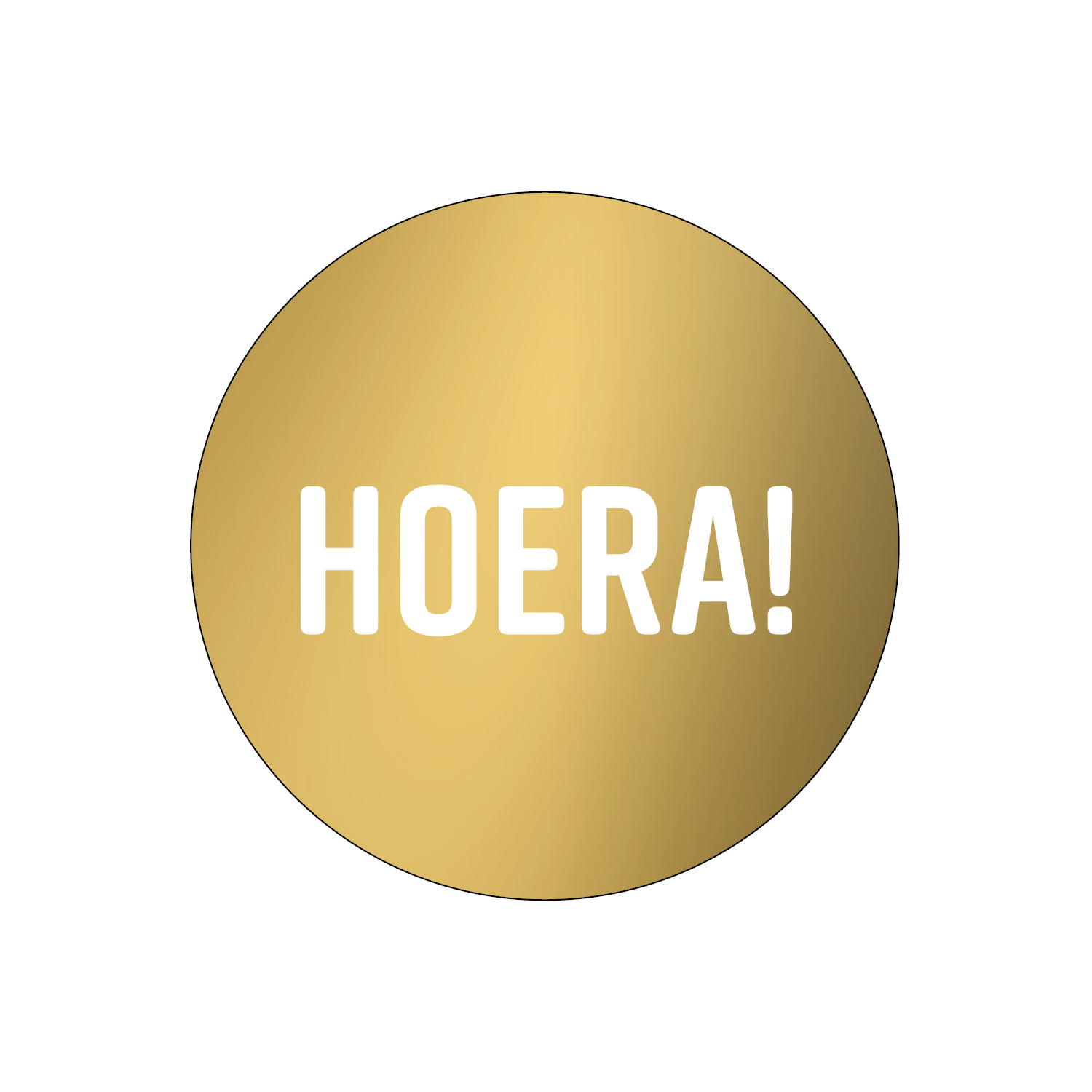 Stickers - Hoera! goud/wit