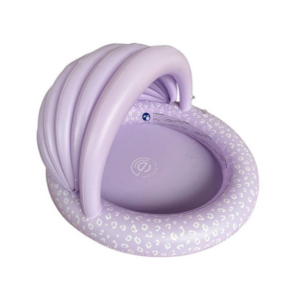 Swim Essentials Zwembad Lila Panterprint Ø 100 cm - met Zonnescherm