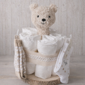 Luiertaart met Jollein Teddy Bear rammelaar