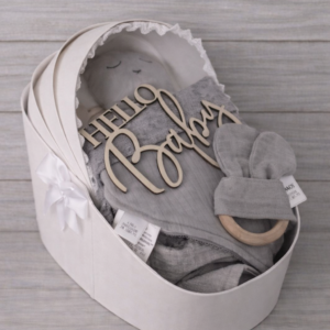 Luiertaart – Baby Geschenkset Grijs (Hello Baby)