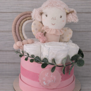 Mini Luiertaart Roze Rammelaar Fee 