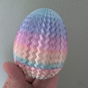 3D-Gedrukt Decoratief Ei met Doolhof gekleurd