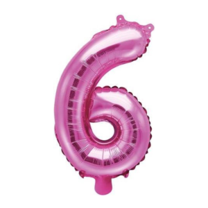 Folieballon cijfer 6 Roze