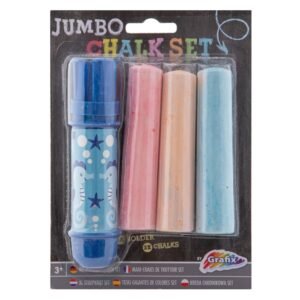 Jumbo Krijthouder + Krijt, 3st. Blauw Zeepaard