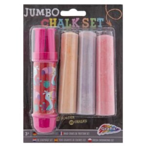 Jumbo Krijthouder + Krijt, 3st. Roze Vogels