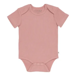 Little Dutch - Romper korte mouw Rib Roze maat 74/80