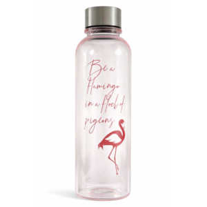Waterfles met naam flamingo
