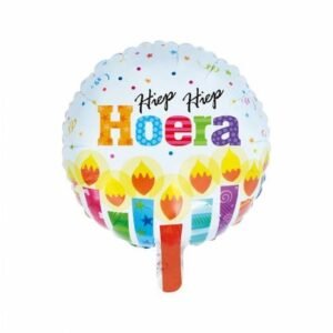 Folieballon Hiep hiep hoera
