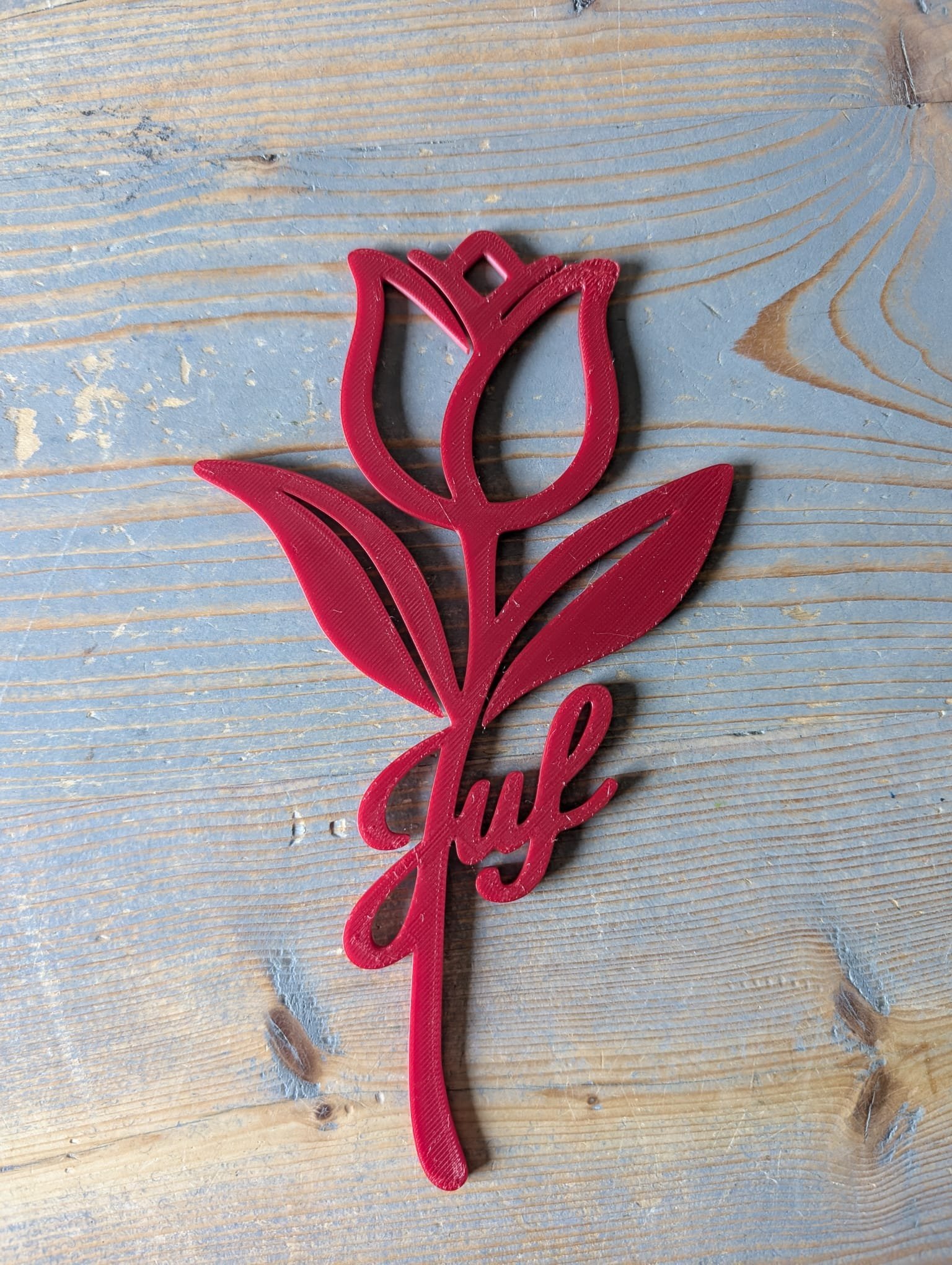 3D‑geprinte tulp “Juf rood" - Afbeelding 2