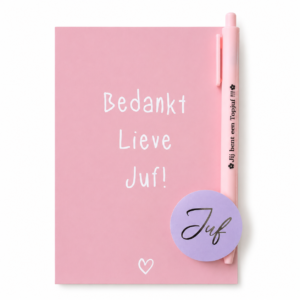 Kaart met Pen - "Bedankt Lieve Juf !