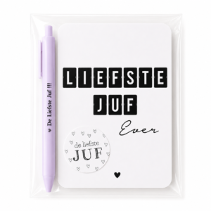 Kaart met Pen - "De liefste juf !!!"