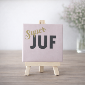 Tegeltje Super Juf 10 cm Lichtroze