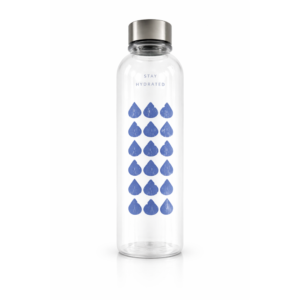 Waterfles met naam Blauwe druppels