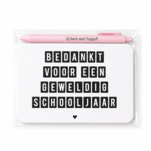 Kaart met Pen - "Bedankt voor een geweldig schooljaar"