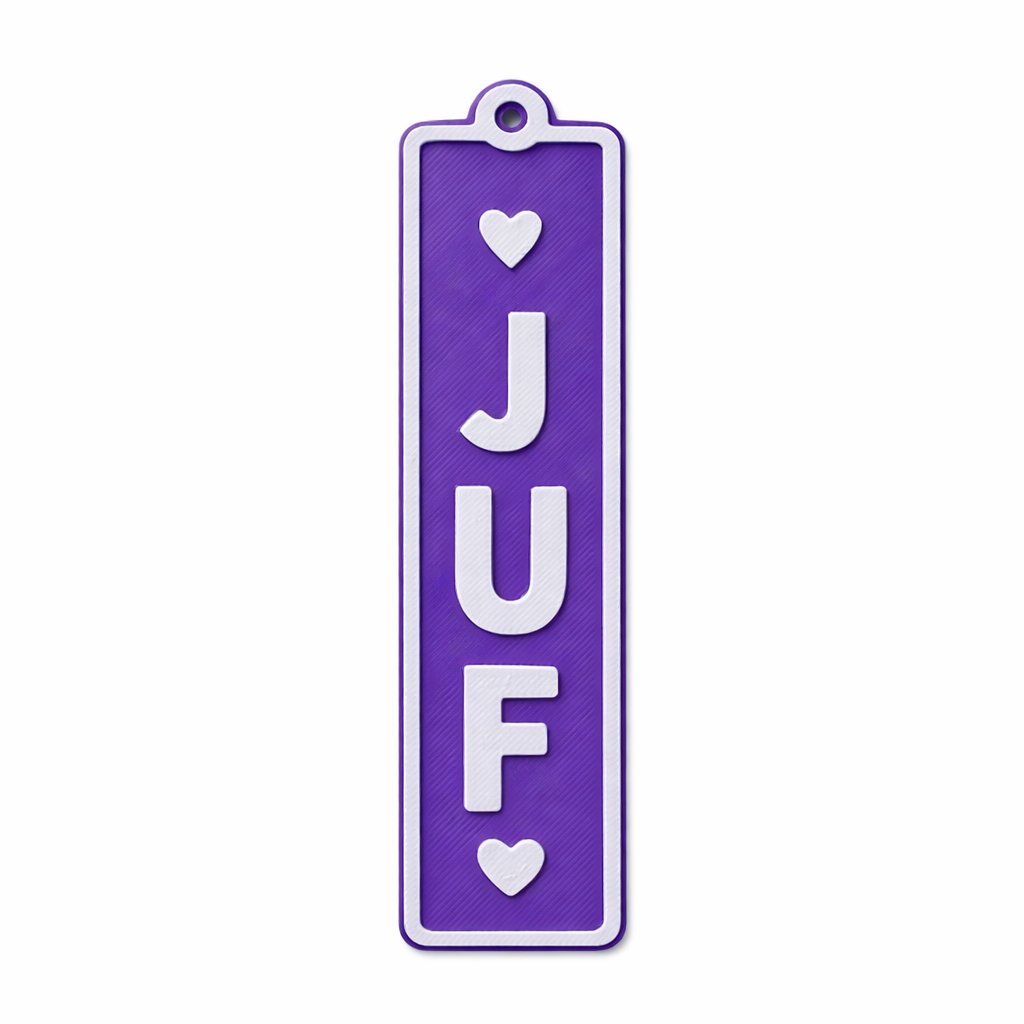 Boekenlegger "Juf" Paars