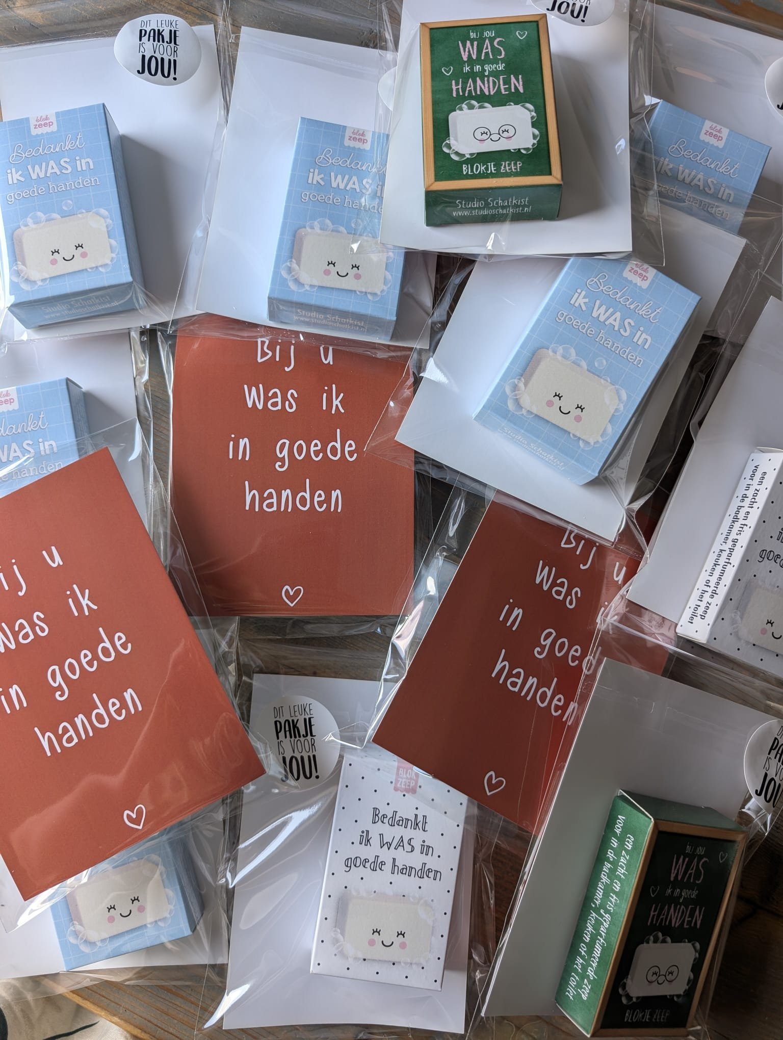 Kaart + Zeepje : Bedankt, ik WAS in goede handen ( zwart/wit) - Afbeelding 7