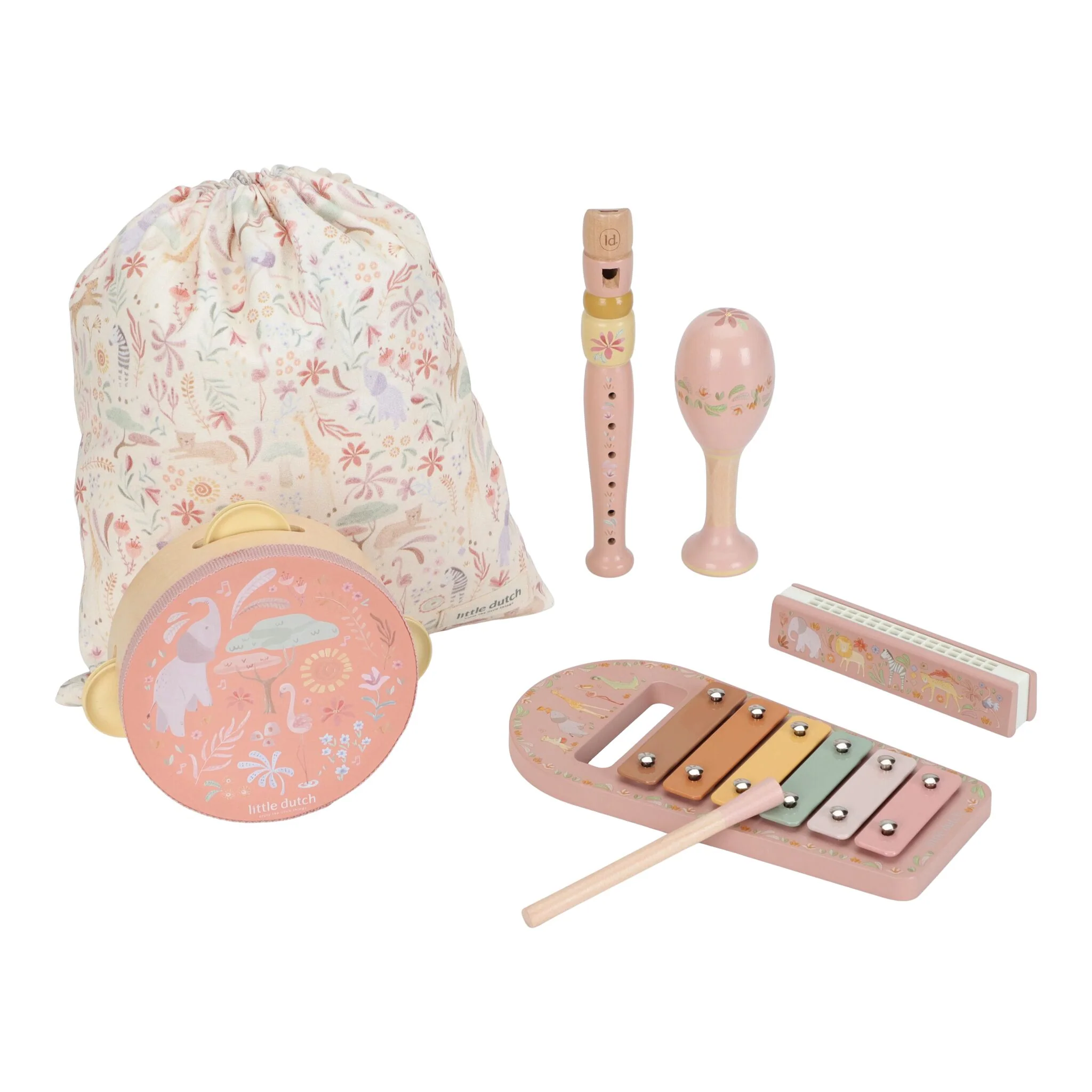 Little Dutch Muziekset - Roze - Safari Friends