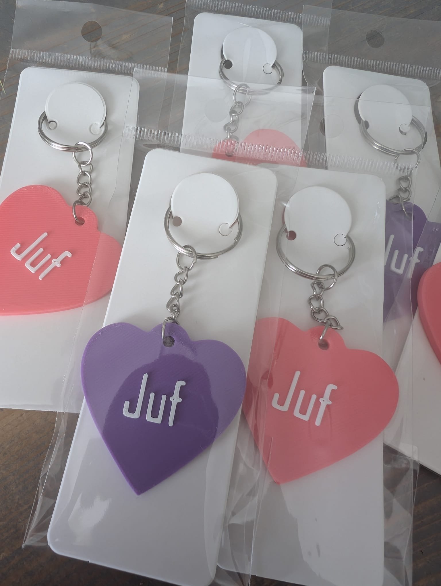 Hartjes Sleutelhanger “Juf” Roze - Afbeelding 3