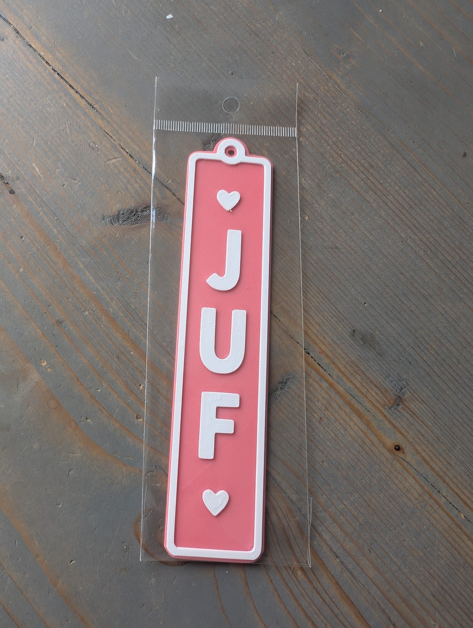 Boekenlegger "Juf" Roze - Afbeelding 2