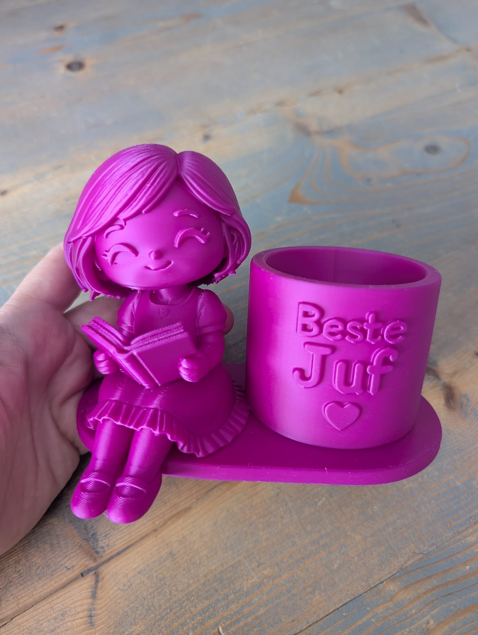 Beste Juf Pennenbakje Paars - Afbeelding 2